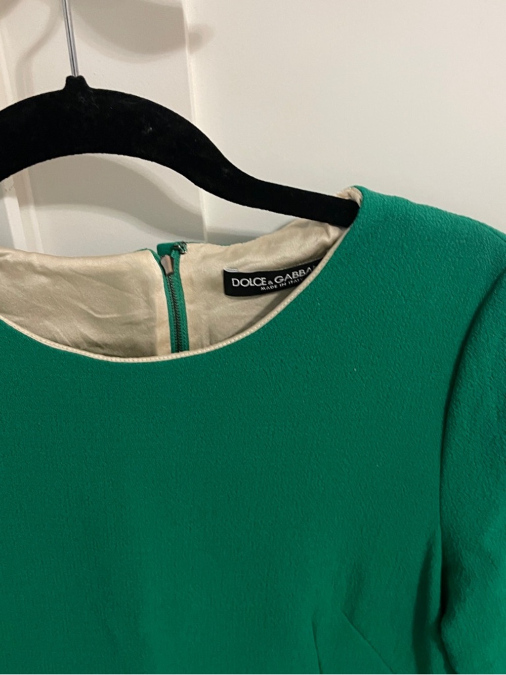 Dolce & Gabbana Emerald Green Long Sleeve Sheath Dress